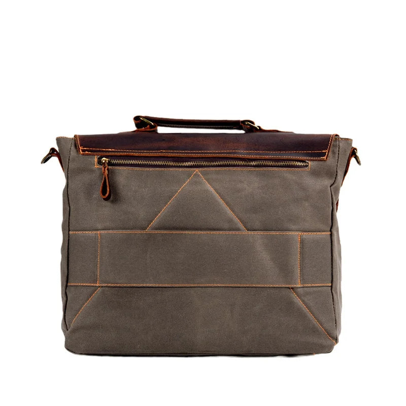 Porte-documents vintage en toile cuir