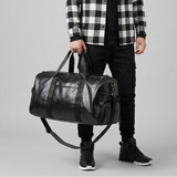 Sac de sport en cuir synthétique noir