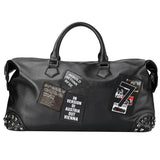 Sac de voyage aspect cuir clouté