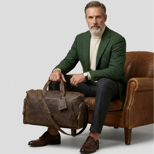 Sac de voyage business en cuir de vache luxe