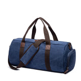 Sac de voyage cylindrique en toile bleu