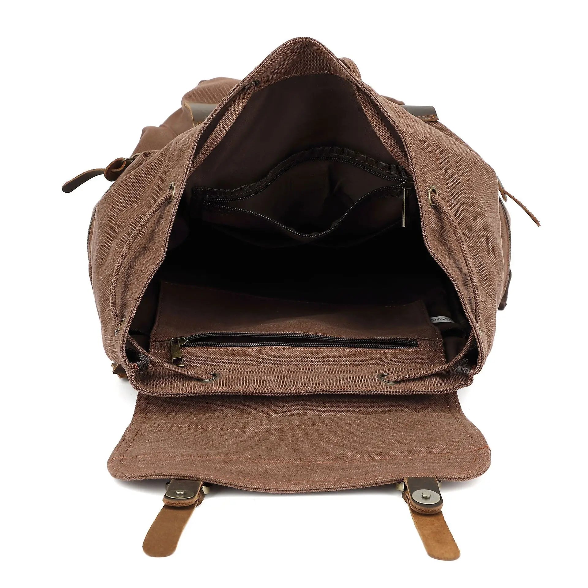 Sac de voyage à dos en toile marron