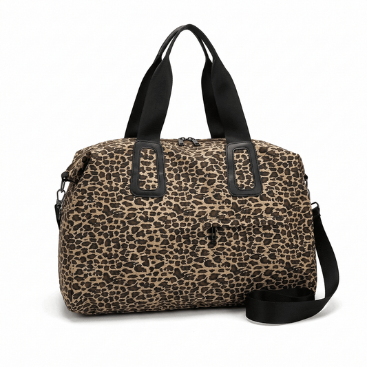 Sac de voyage en coton léopard