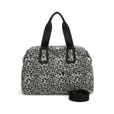 Sac de voyage en coton léopard blanc