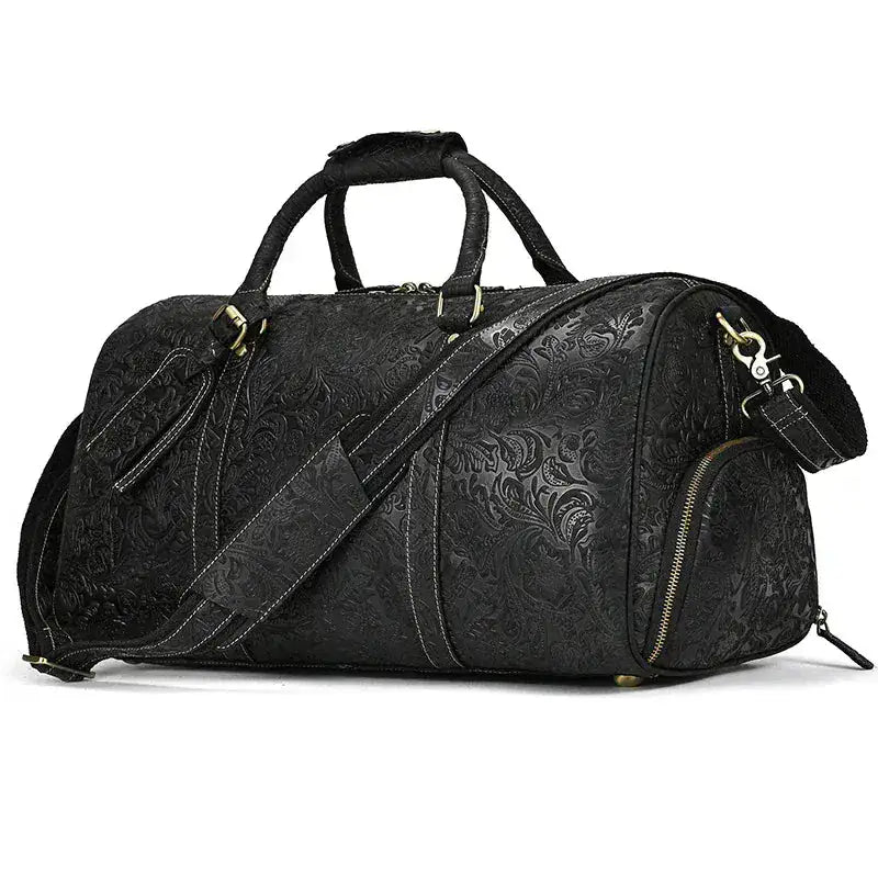 Sac de voyage en cuir vintage noir