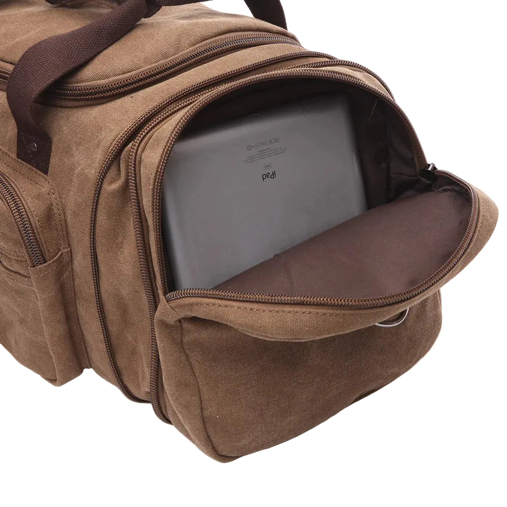 Sac de voyage en toile grande capacité beige