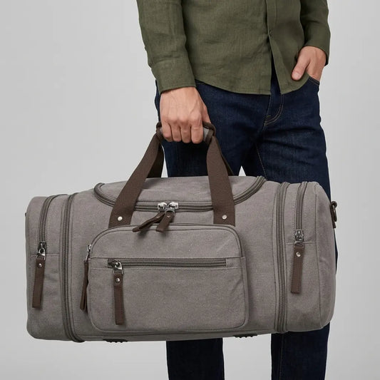 Sac de voyage en toile grande capacité gris