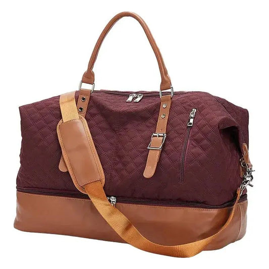 Sac de voyage femme chic bordeaux