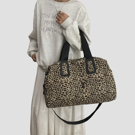 Sac de voyage femme motif leopard