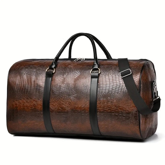 Sac de voyage grande capacité aspect cuir texturé