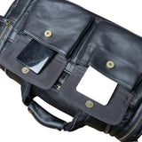 Sac de voyage homme multi-poches en cuir noir