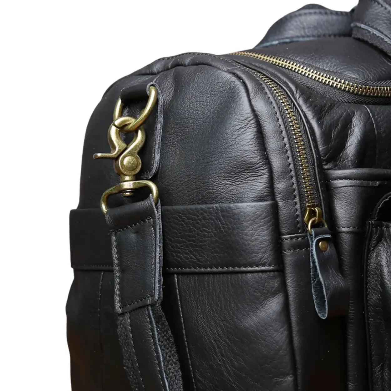 Sac de voyage multi-poches en cuir veritable