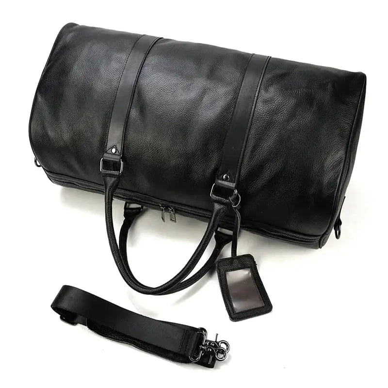 Sac de voyage noir en cuir