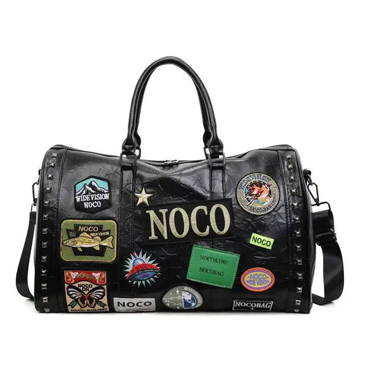 Sac de voyage patchwork en cuir