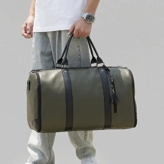 Sac de voyage à roulettes en cuir homme