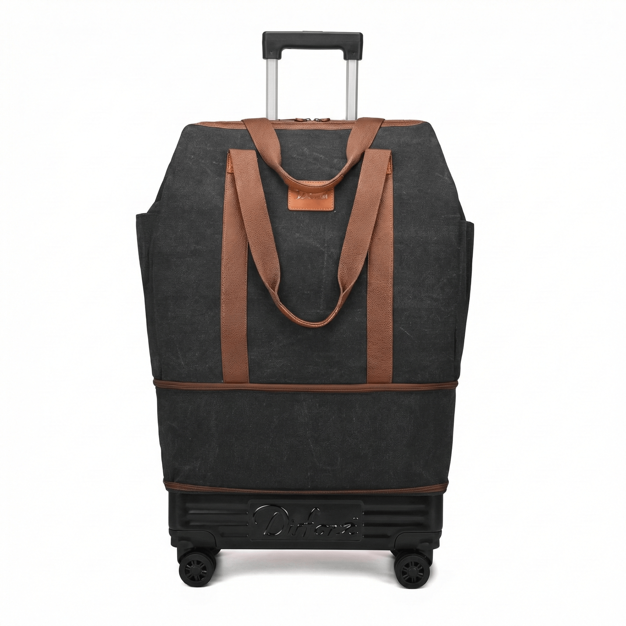 Sac de voyage à roulettes en tissu noir