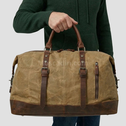 Sac de voyage toile et cuir
