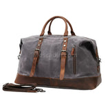 Sac de voyage toile et cuir gris