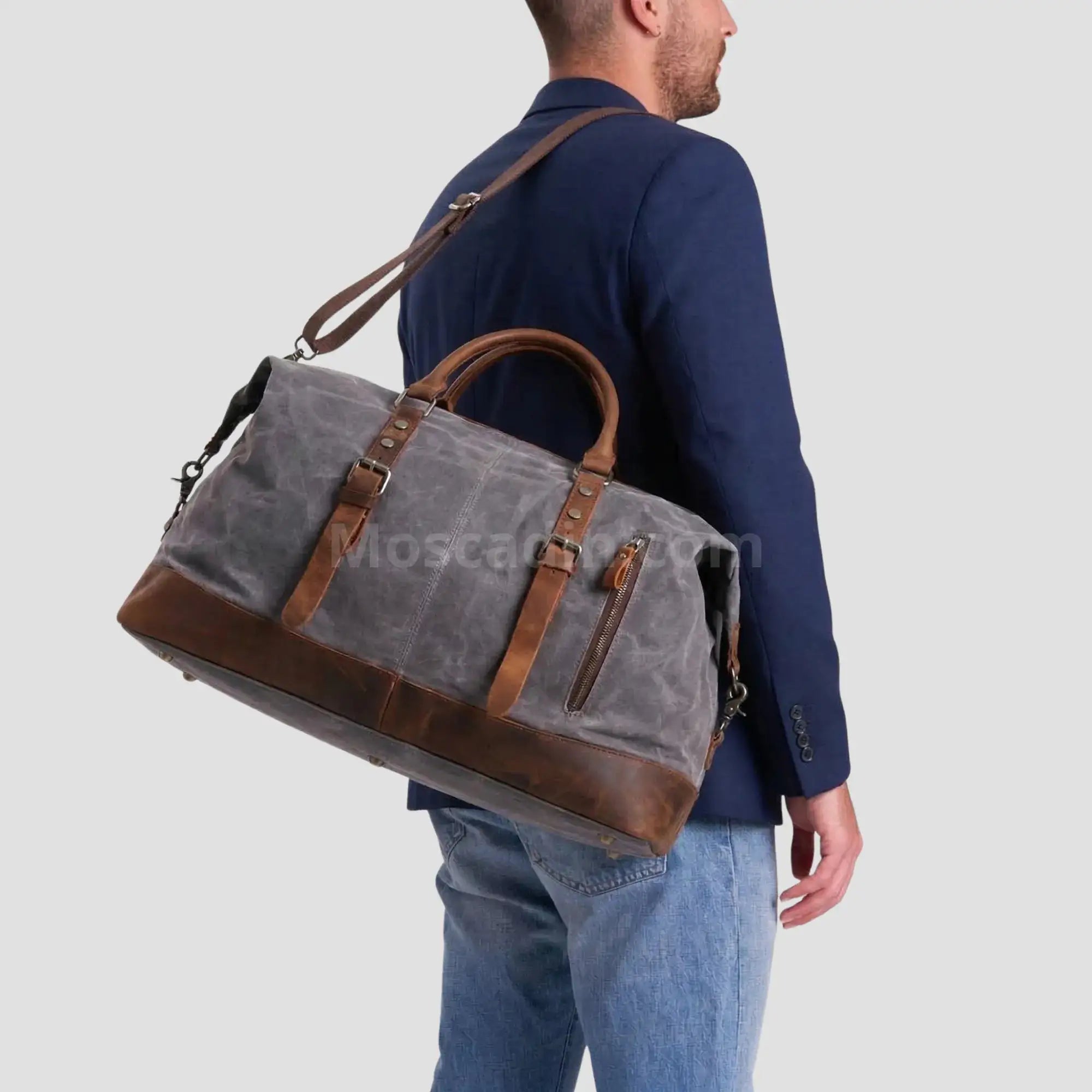Sac de voyage toile gris
