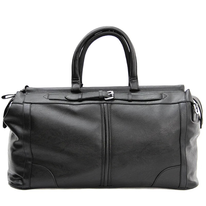 Sac de voyage week-end aspect cuir noir