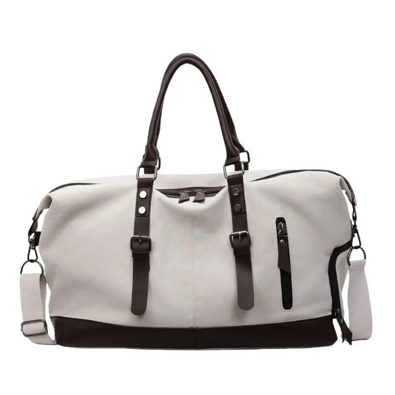 Sac de voyage week-end femme en toile blanc