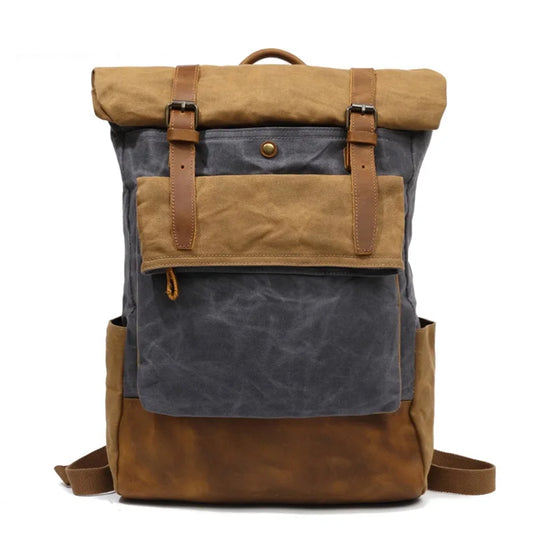 Sac à dos de voyage baroudeur en toile gris