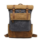 Sac à dos de voyage baroudeur en toile gris