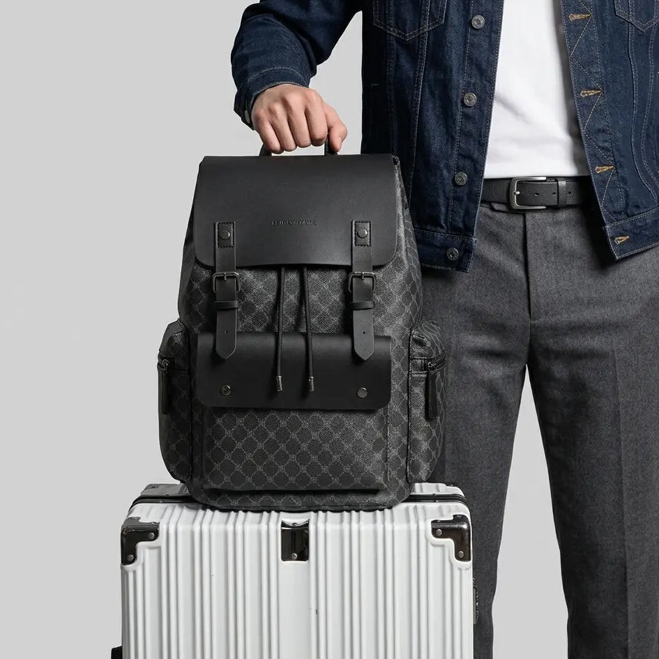 Sac à dos de voyage design chic gris