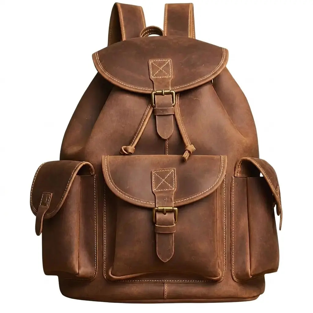 Sac à dos de voyage en cuir de vache