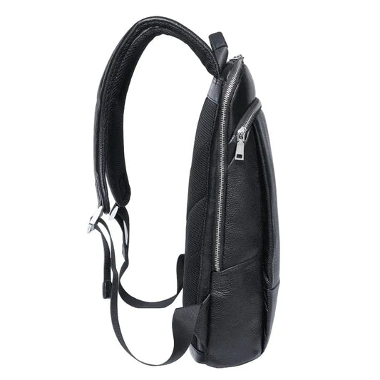 Sac à dos de voyage en cuir pour ordinateur noir