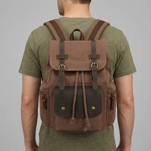 Sac à dos de voyage en toile rétro homme