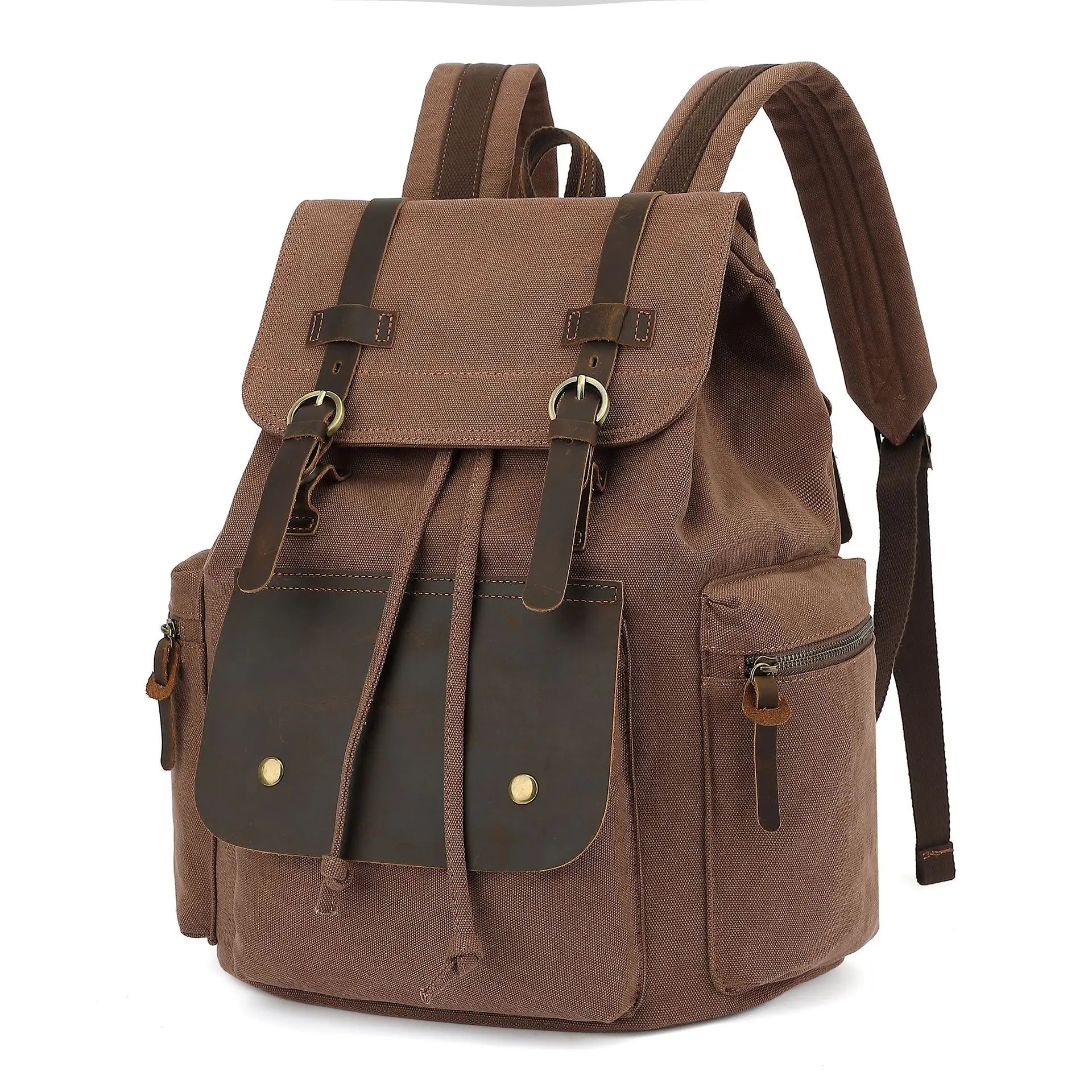 Sac à dos de voyage en toile rétro marron