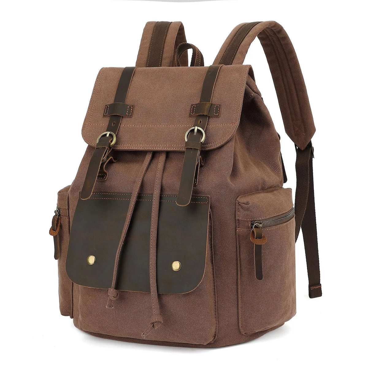 Sac à dos de voyage en toile rétro marron
