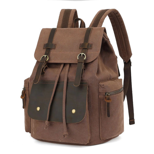 Sac à dos de voyage en toile rétro marron