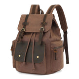 Sac à dos de voyage en toile rétro marron