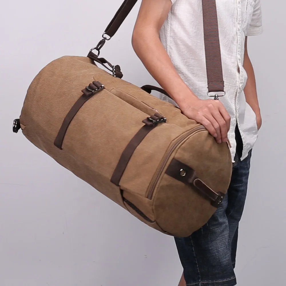 Sac à dos de voyage polochon en toile 
