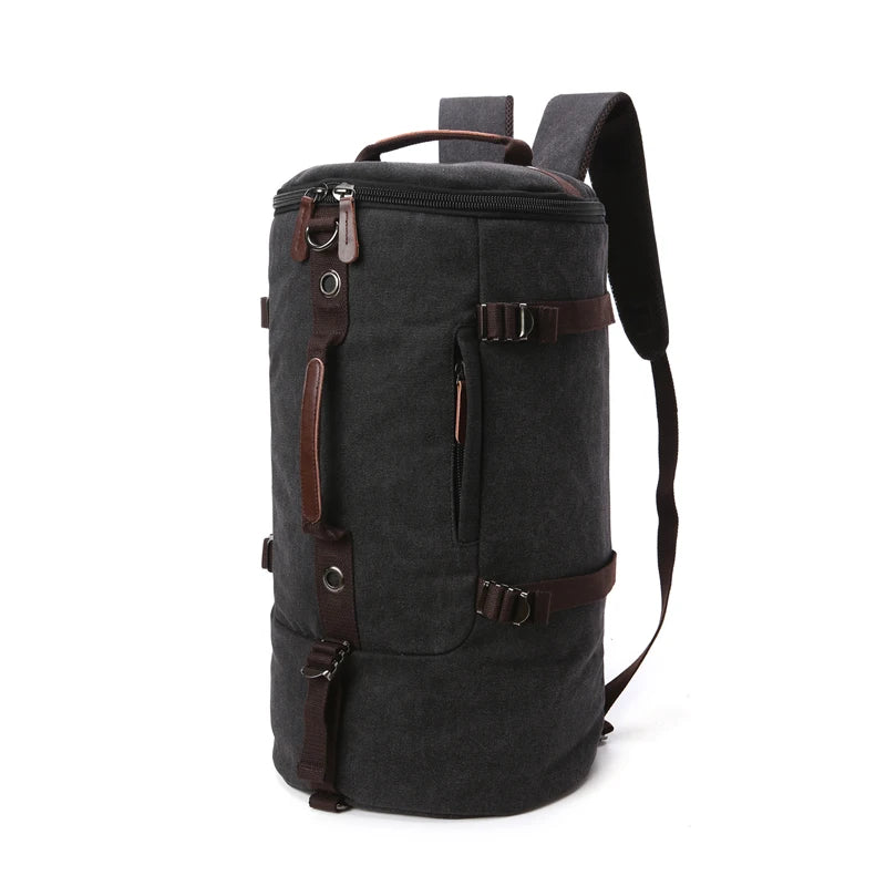 Sac à dos de voyage polochon en toile noir