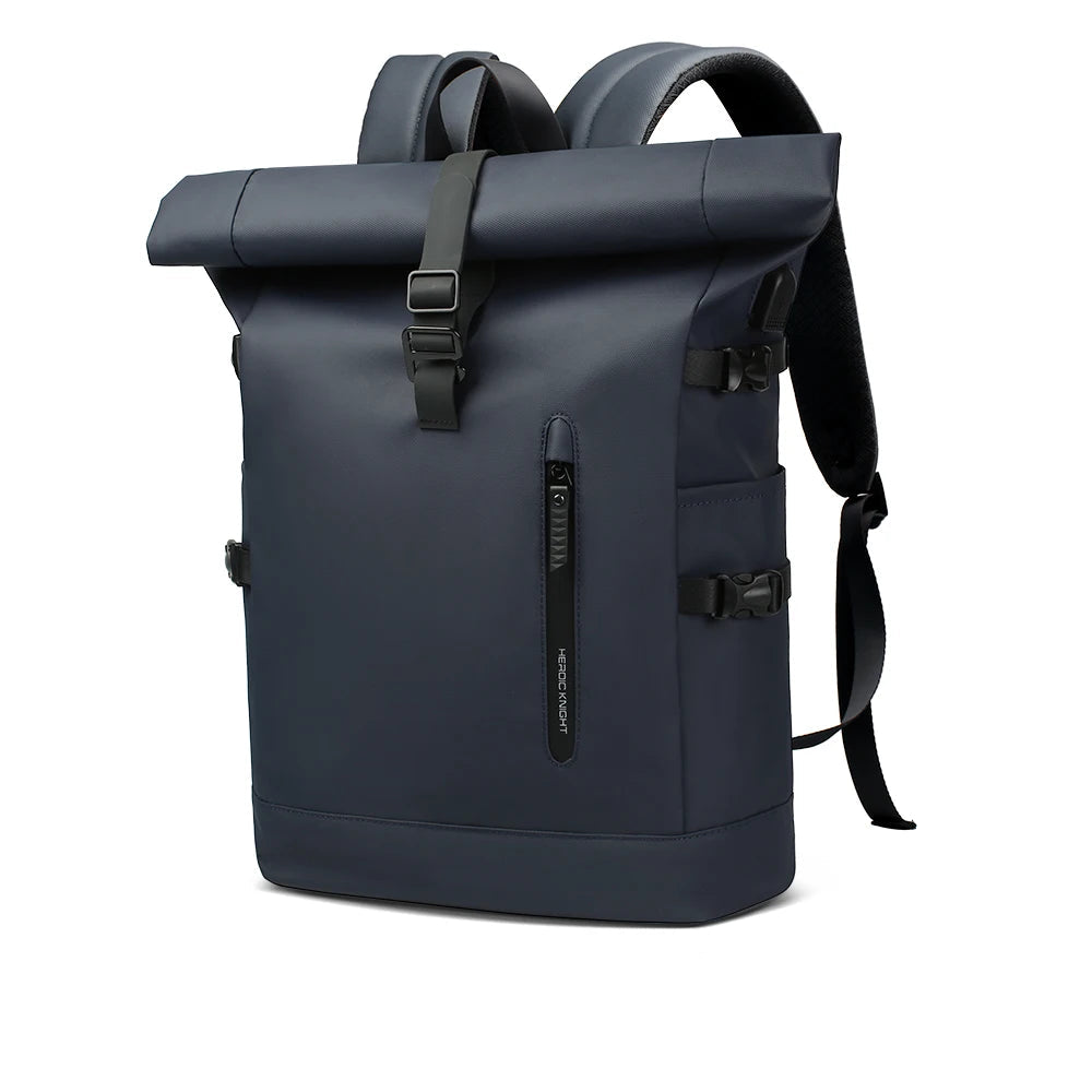 Sac à dos de voyage roll-top minimaliste bleu