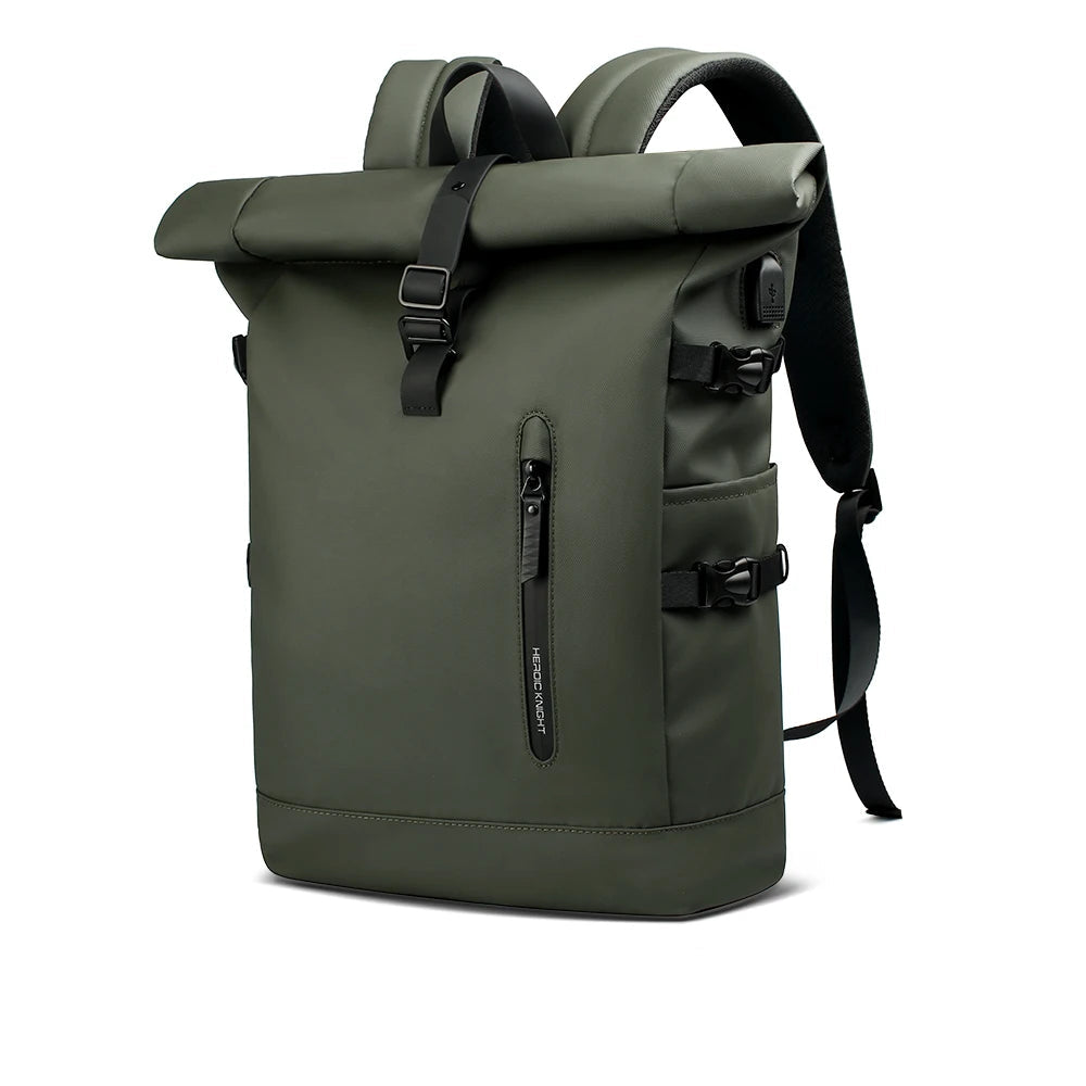 Sac à dos de voyage roll-top minimaliste vert
