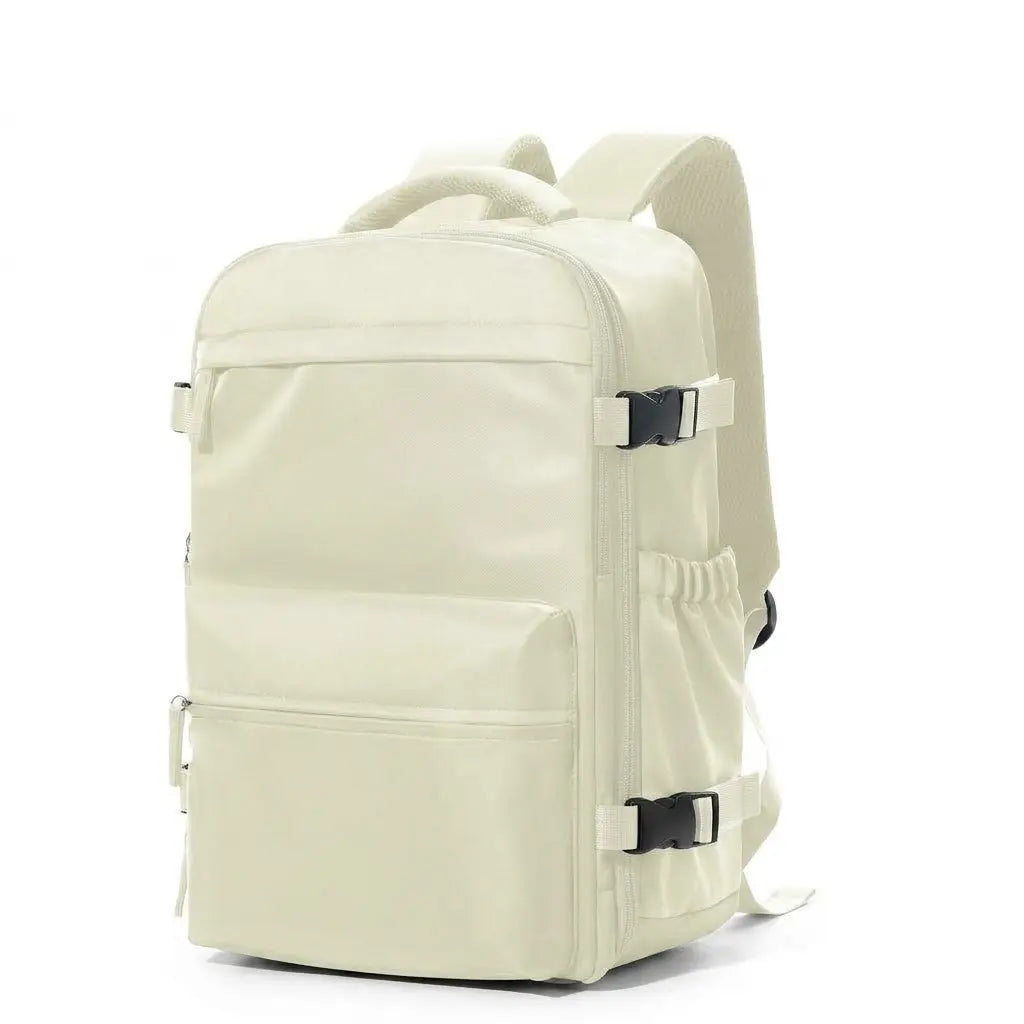 Sac à dos de voyage sous vide beige avec pompe