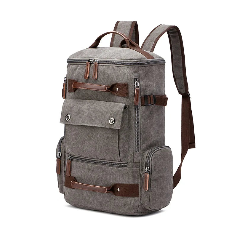 Sac à dos de voyage unisexe en toile gris