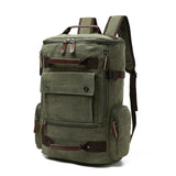 Sac à dos de voyage unisexe en toile vert