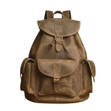 Sac à dos de voyage en cuir beige