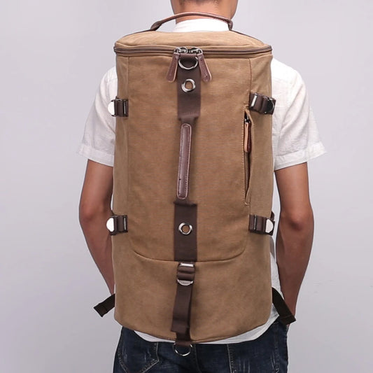 Sac à dos de voyage vintage en toile beige