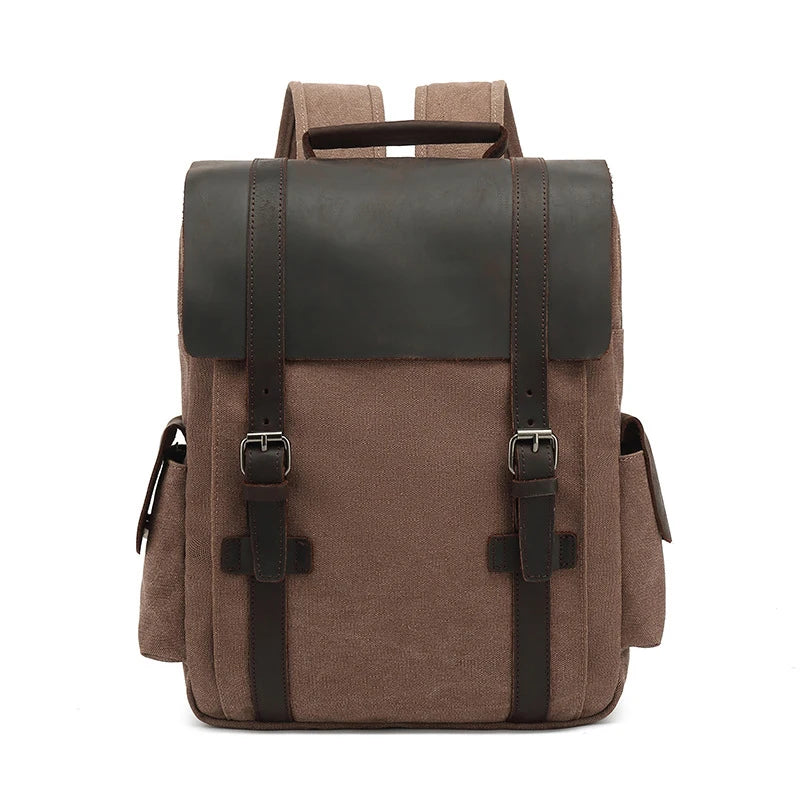 Sac à dos en toile avec sangles cuir