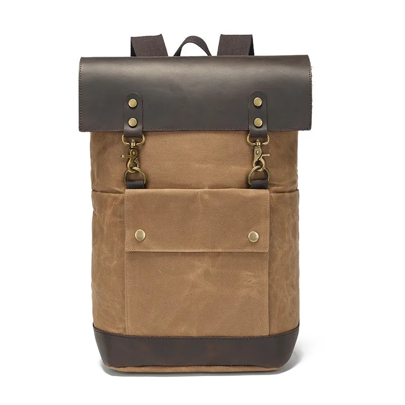 Sac à dos en toile et cuir