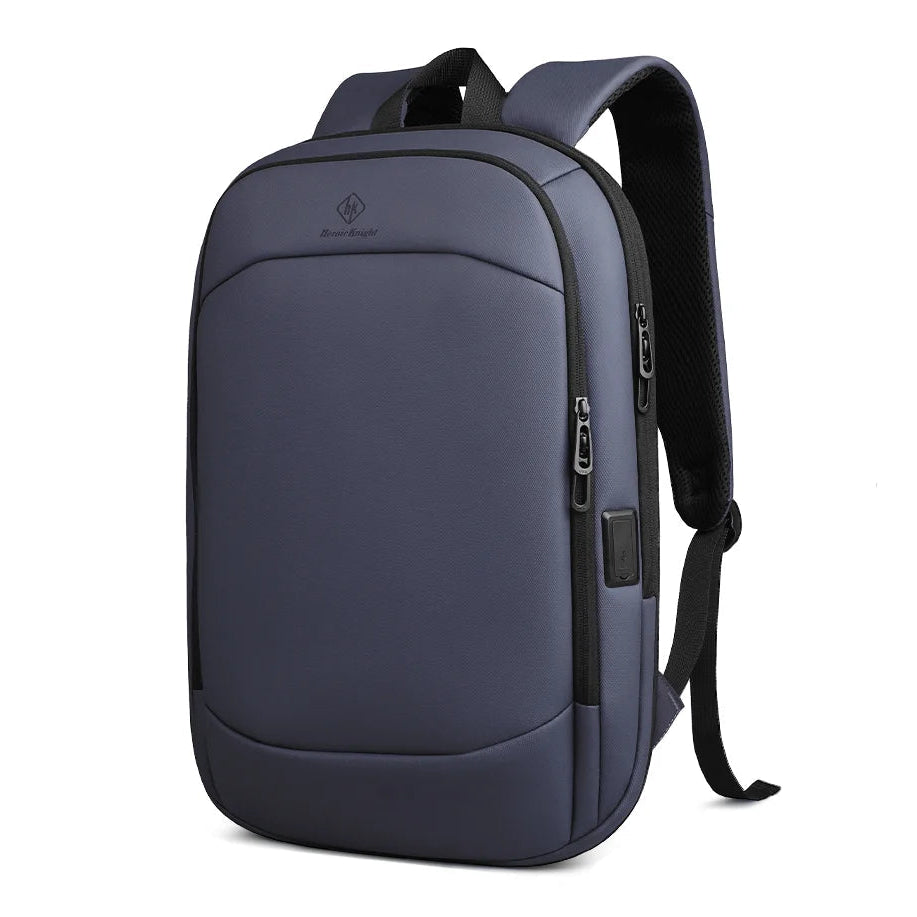 Sac à dos fin pour ordinateur avec port USB bleu