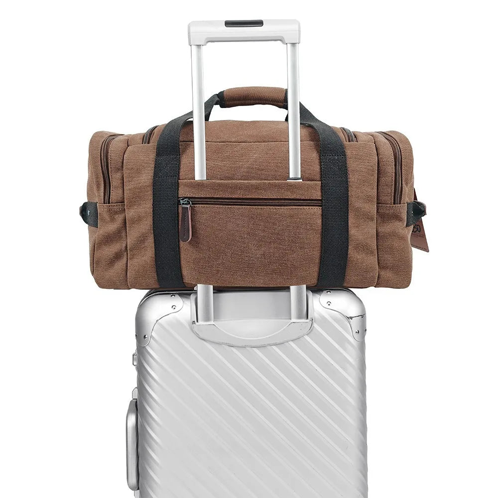Sac fourre-tout de voyage en toile marron