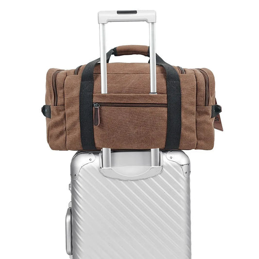 Sac fourre-tout de voyage en toile marron